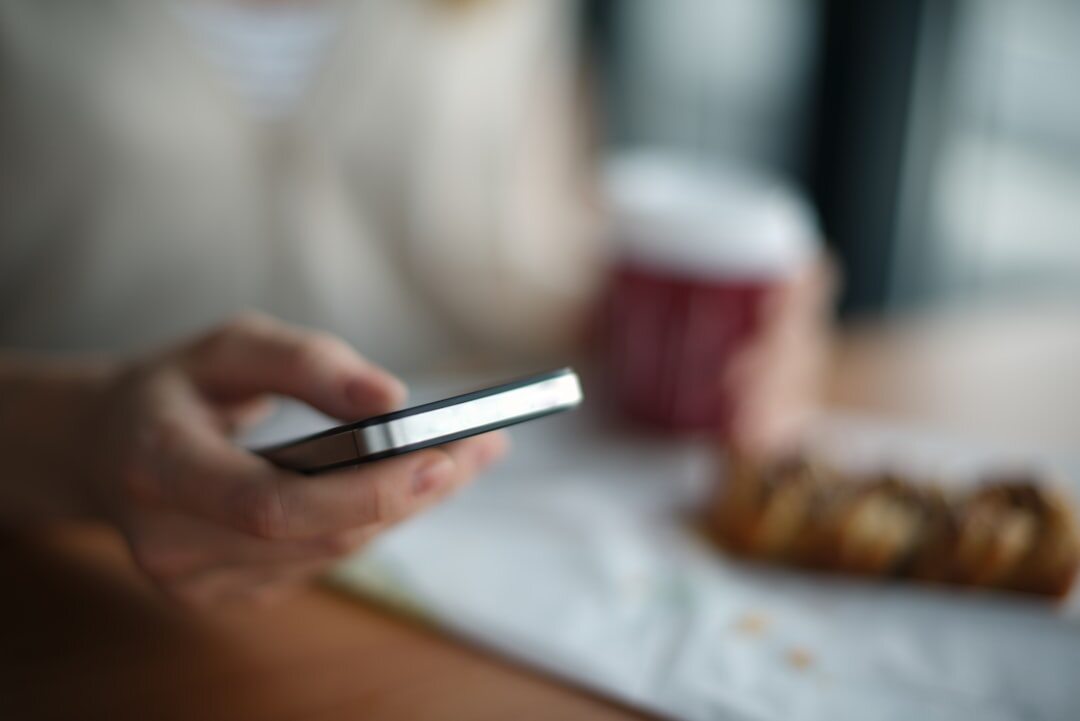 person using smartphone