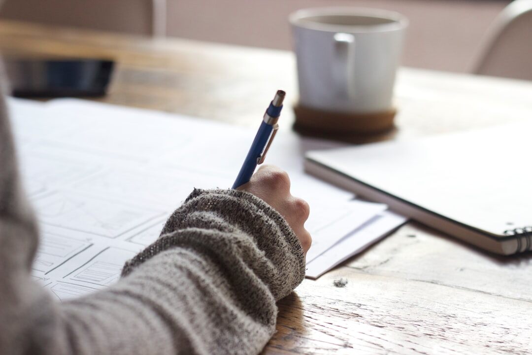 person reviewing journal entries