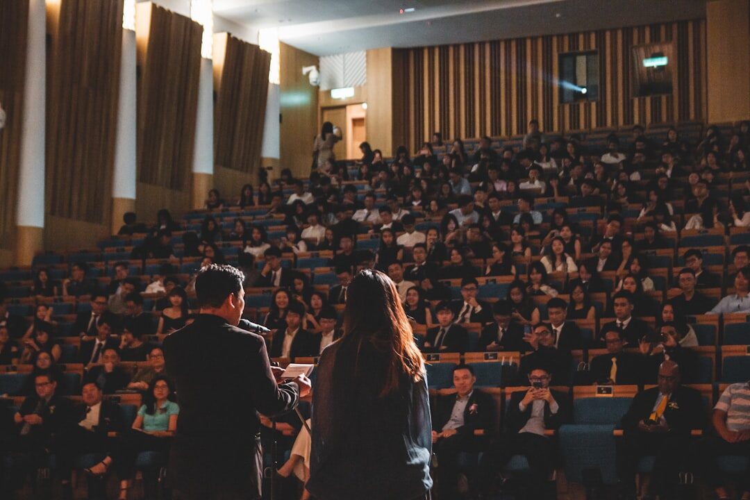 person speaking to audience