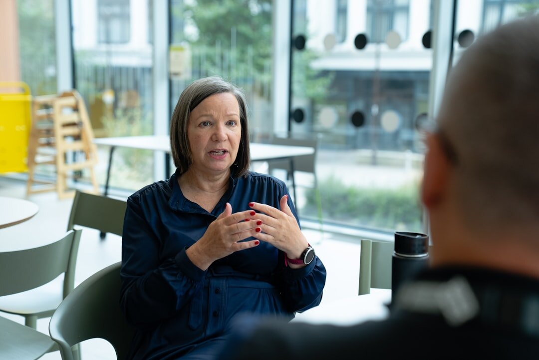 person showing empathy in talk